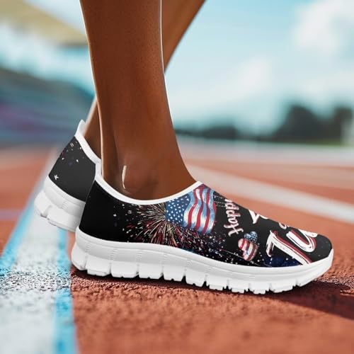 Image of Floral Sneakers for Women Colorful Art Shoes for Women Slip On Casual Work Shoes