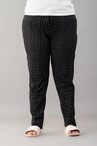 Image of CUPID Women's Plus Size Cotton Printed Pajamas, Nightwear, Lounge Wear, Walk Wear Lowers, Regular Fit Track Pants for Ladies M to 7XL