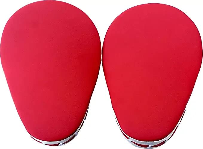 Image of Prospo Curved Focus Pads /Punching Mitts for Boxing /MMA /Muay Thai /Kickboxing /Karate /TAEKWANDO (Red-White)