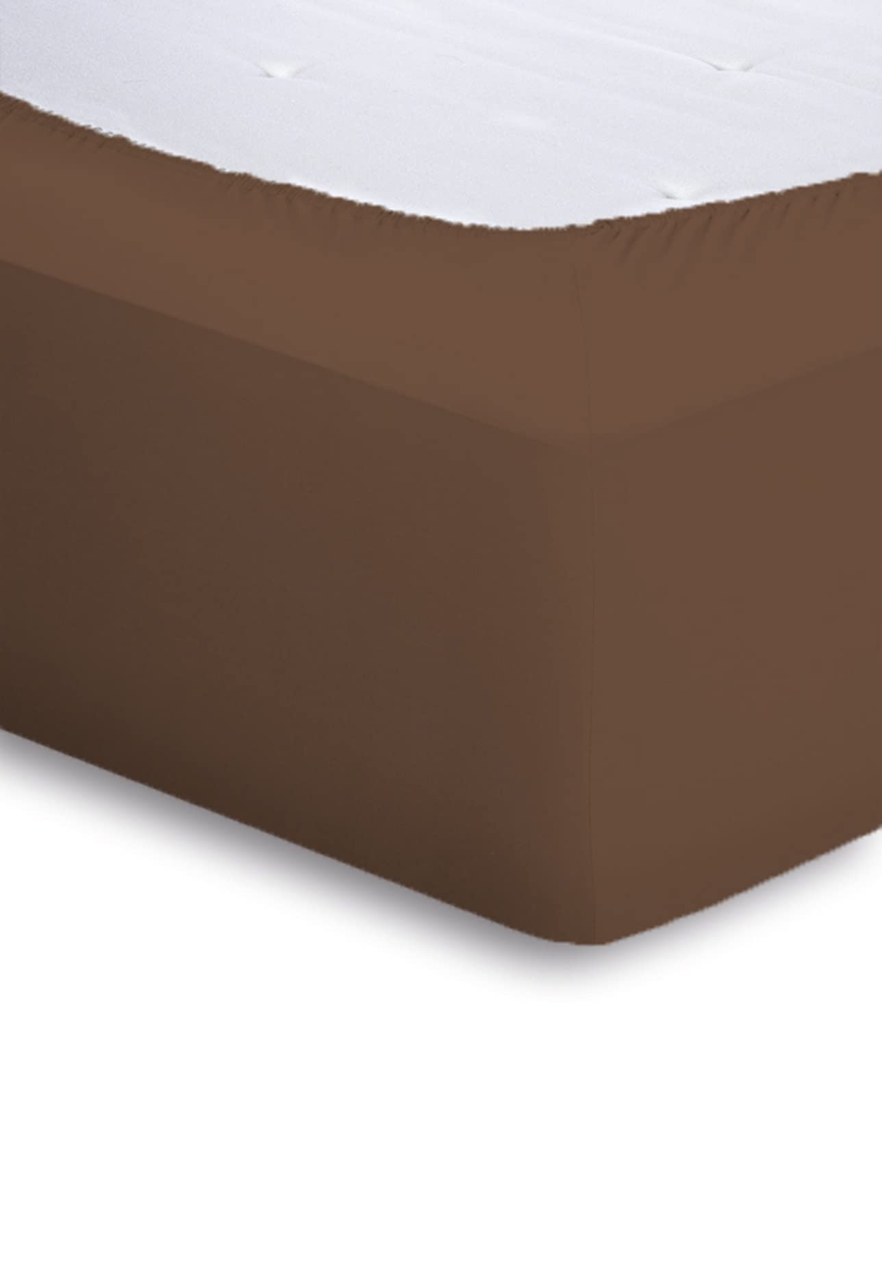 Bassetti Marrone 9314079 Fitted Sheet Plain Cotton/Elastane 180 x 200 cm / 200 x 220 cm, Brown, 180cm - Image 3