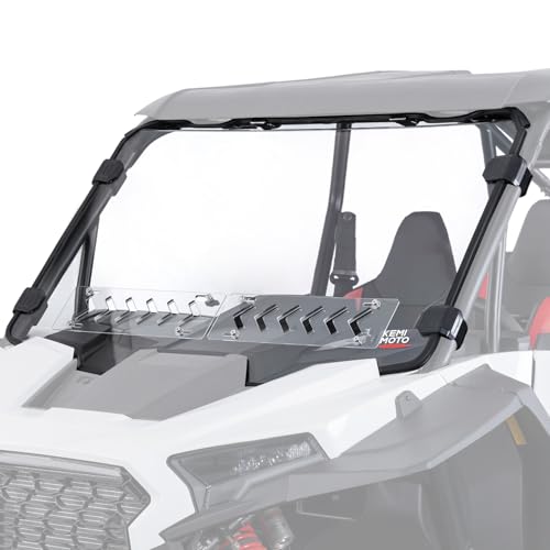 KEMIMOTO 2024+ XP 1000 Vented Scratch-Resistant 2-IN-1 Windshield Compatible with Polaris RZR XP 1000/RZR XP S 1000/4 2024 2025 2026 Hard-Coated PC Less Fog Front Full Window #2884542