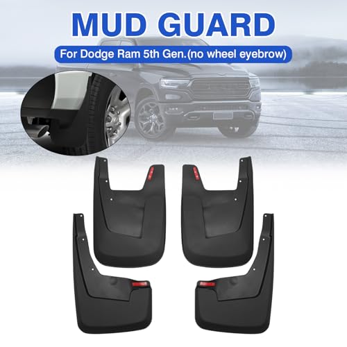 Image of Autorder Mud Flaps Splash Guards for 2019-2024 Dodge Ram 1500 with OEM Fender Flares Accessories Mudflap Fender Flares Front and Rear Mud Guard Set 4PCS (NOT Classic or TRX Models)