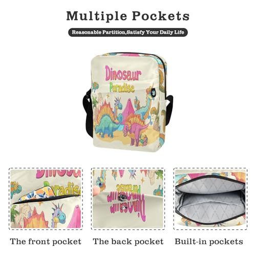 Dino Cartoon Paradise messenger bags Crossbody Small Bags For Women Casual Purse Adjustable Strap for Outdoor Daily business2