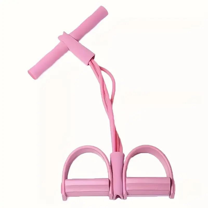 21 Fitness Resistance Bands-4 Tube Pedal Ankle Puller, 2025 New Stretching Bands for Arm and Leg Workouts, Multi-Functional Sit Up Rope for Home Gym Equipment, Fitness Beginners (Pink)