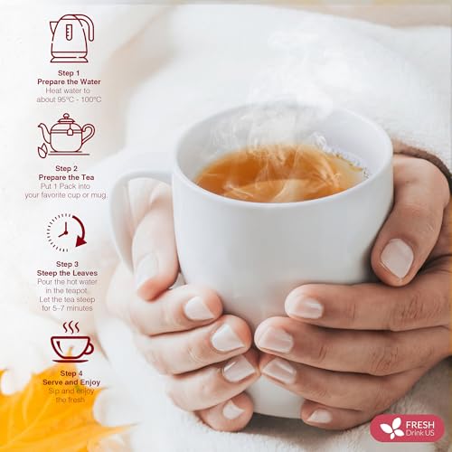 Image of FreshDrinkUS, Premium Collagen Herbal Tea - 30 Tea Bags | Cinnamon Stick, Hibiscus, Dandelion Root, Moringa Leaves, Rose Hip, Ginger, Fennel Seed, Boswellia | Caffeine-Free, Natural Flavorful Blend