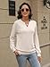 EADINVE Womens V Neck Long Sleeve Sweatshirts Lightweight Pullover Cute Fashion Cute Fall Clothes Tunic Tops 2025 Apricot