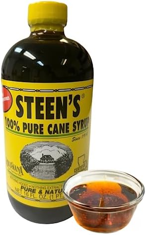 Steen's 100% Pure Cane Syrup 16fl. Oz (Pack of 1) - Louisiana's Trusted Brand for Over 100 Years - No Preservatives - Pure & Natural - Open Kettle