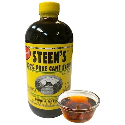 100% Pure Cane Syrup 16fl. Oz (Pack of 1) - No Additives - No Preservatives - Pure & Natural - Open Kettle - Louisiana's Trusted Brand for Over 100 Years - By Steen's Cover