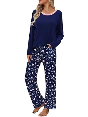 Litherday Pijama Mujer Invierno Algodón Conjunto de Pijama Manga Larga Cuello Redondo y pantalón Estampado de Corazones | Ya disponible en tu tienda friki favorita! En mundofriki.es! Litherday Pijama Mujer Invierno Algodón Conjunto de Pijama Manga Larga Cuello Redondo y pantalón Estampado de Corazones | Ya disponible en tu tienda friki favorita! En mundofriki.es!
