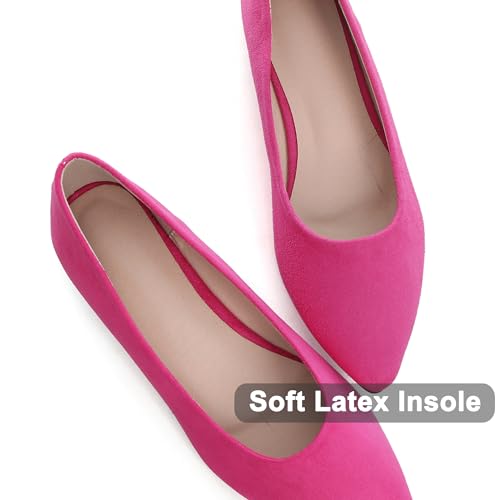 Image of Dear Time Women's Pointed Toe Ballet Flats Simple Casual Office Work Flats Slip-on Comfortable Shoes