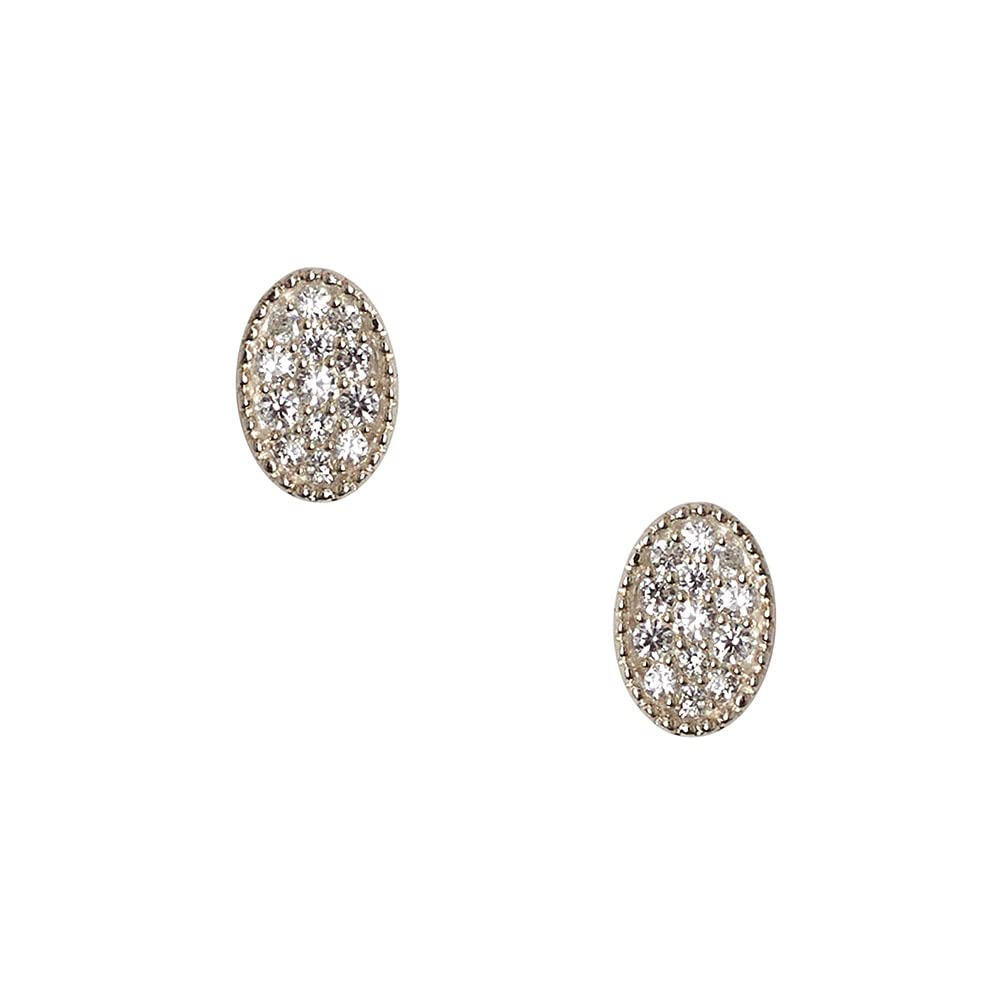Women's Casual Oval CZ Pendant Necklace and Earring Set