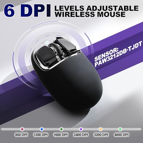 Image of YUNZll C1 Silicone Wireless Mouse | 6-Level DPI,Up to 4800,Optical Tracking,500mAh 2.4G /USB-C /BT,Custom Mice for Laptop, Computer, iPad, MacBook (Black Silver)