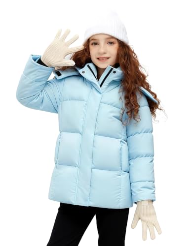 Image of ZSHOW Girls' Lightweight Puffer Jacket Warm Hooded Quilted Outerwear Jacket | Detachable Hood, 5000mm Waterproof, Elastic Cuffs, Lightweight and Breathable, 2 Pockets, Daily Wear, Winter Activities