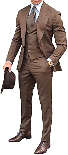 Men's Groomsmen Suits Tuxedos 3 Pieces for Wedding Casual Business Blazer Sets
