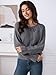 Women's Sweater Tie Front Pullover Crewneck Knit Tops Casual Solid Color Tie Sweaters Fall Winter