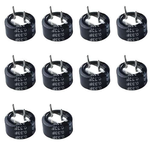 Condensateur Superfarad 5,5V 0,33F de type C | Lot de 10 piles boutons de secours pour véhicule