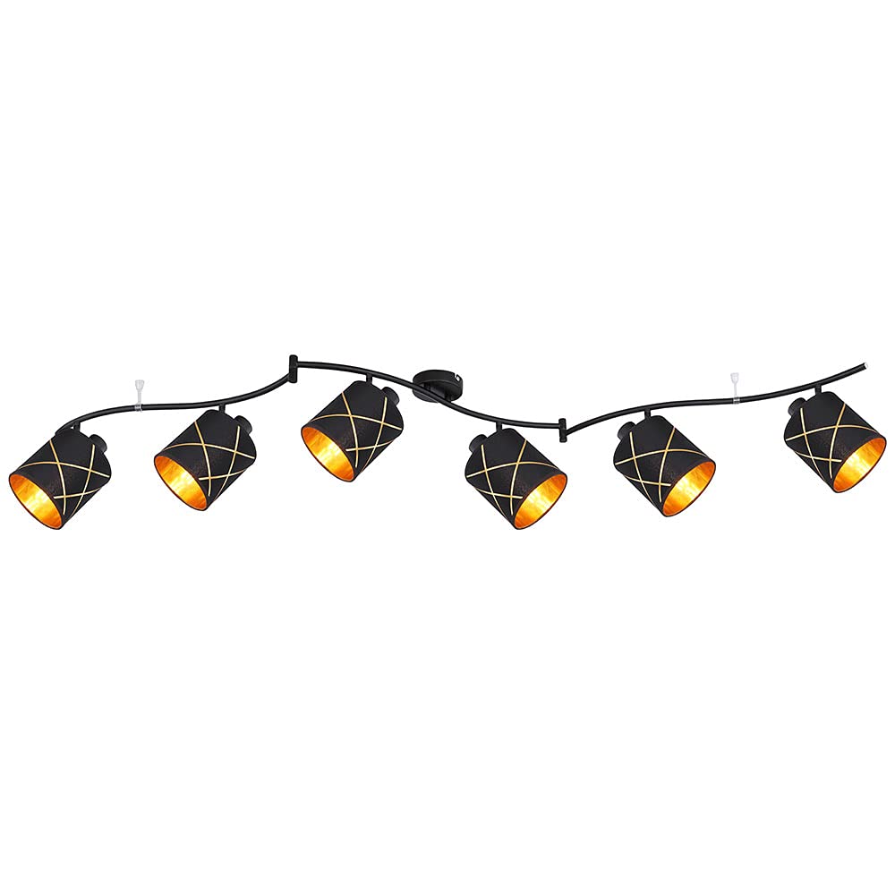 Faretto in acrilico mobile, sistema di faretti curvi, paralumi con punzonatura decorativa
