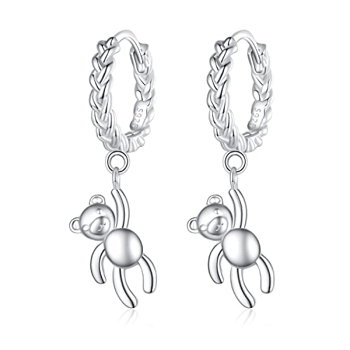 Boucles d'oreilles torsadées pour femmes Petites Ours bijoux tendance ronds