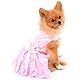PAIDEFUL Haustierkleid für Kleine Hunde Katzen Mädchen Sommer Luxus Welpen Hochzeitskleid Rose Blume Spitze Tutu Rock Seidig Bowknot Geburtstags Party Kleid Hundekleid Chihuahua Kleidung Pink S
