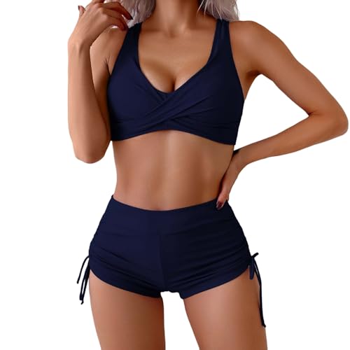 Maillot de bain taille haute rétro et bikini dos nageur pour femme de grande taille