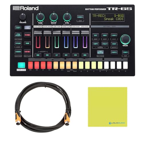 Roland TR-6S Rhythm Performer Bundle w/Roland RMIDI-B10 Black Series MIDI Cable and Liquid Audio Polishing Cloth