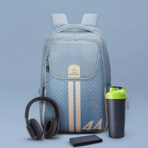 Image of uppercase Pixel Laptop Backpack | 3 Compartments, Well-Padded, Rain Cover, Trolley Sleeve, Organisers | For Boys & Girls | 500 Days Warranty