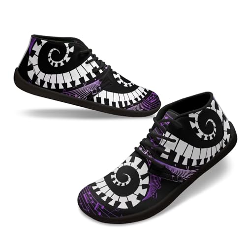 Wide Toe Box Boots Music Note Sneakers for Women Men Fashion Lace-up Shoes Zero Drop Sole Minimalist Barefoot Shoe3