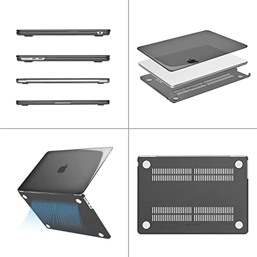 Image of TechTrendz Case Compatible for MacBook Air 13.6 inch M4 A3240 M3 A3113 M2 A2681 with Touch ID,2025 2024 2022 Release,M2 M3 M4 Air 13'' Laptop Protective Plastic Hard Shell Cover - Black