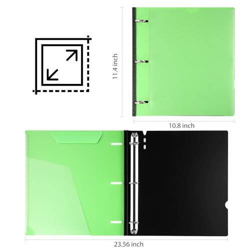 Image of WOT I Telescoping 3 Ring Binder 1 Inch 12-Pack, Expandable Flexible Binder - Patented Design for Easy Portability, Holds 8.5 inchx11 inch Paper, 4 Bright Colors for School, Office&Home Organization