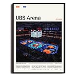 SAARAV Ice Hockey Canvas Print Wall Art (12"x16" Unframed Poster) Islanders Home Rink Photo with New York Stadium Info, Sports Bar Man Cave