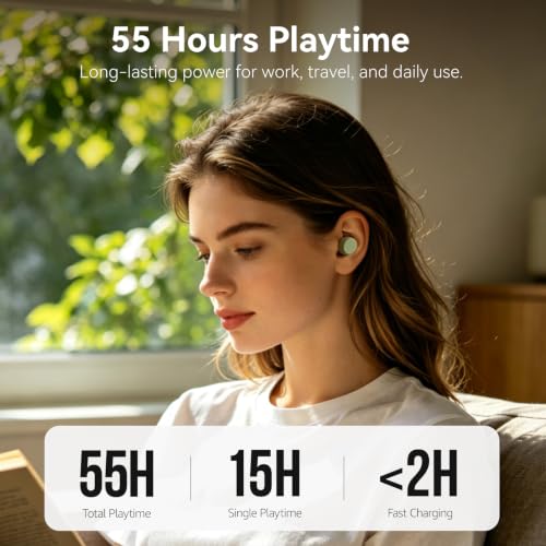 Image of TOZO T10 Bluetooth 5.3 Wireless Earbuds, Deep Bass Stereo, 55H Playtime, App EQ Customization, Wireless Charging Case, IPX8 Waterproof, Ergonomic Fit for in-Ear Headphones