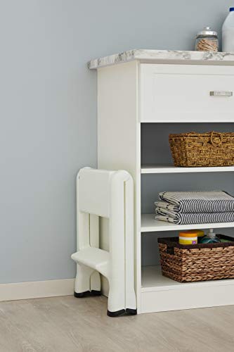 Rubbermaid Two-Step Folding Foot Stool, Small Step Stool, Step Stool for Adults, White