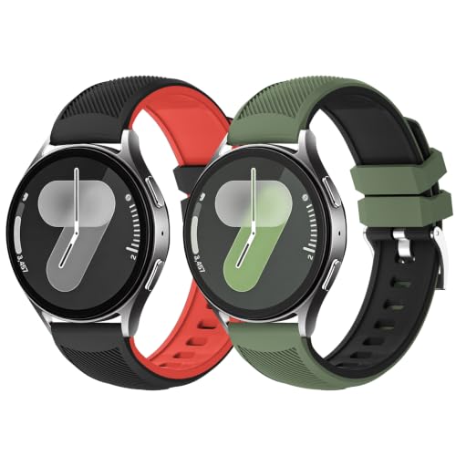 Image of Fullmosa 20mm Watch Strap, 2 Pack Silicone Watch Straps for Men Women, Compatible with Amazfit Bip U /Bip U Pro, Amazfit GTR /GTR Mini, Samsung Galaxy Watch 4 /5 /6 /7, Garmin Venu and all 20mm Watches