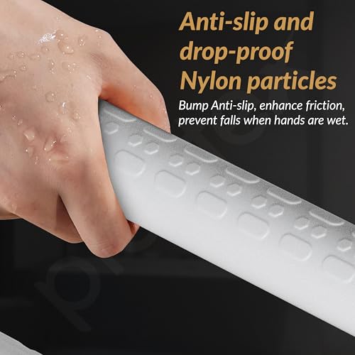 Image of Plantex Stainless Steel 24 Inch U-Shape Handle for Bathroom Support /Space-Saving Safety Bar for Shower /Toilet /Bedside Anti-Slip Shower Grab Bar for Bathroom - (White)