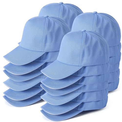Image of Shyyween Kids Baseball Caps Youth Adjustable Plain Baseball Hats Cotton Blank Hats Bulk for Girls Boys Sport Team