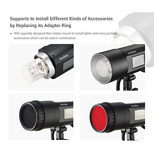 Godox Ad400 Pro All-In-One Outdoor Flash, 400W 2.4G Wireless X System Ttl Strobe Light, 1/8000 Hss Flash Monolight,390 Full Power Pops, 0.01-1S Recycle Time, 30W Led Modeling Lamp #TOP4