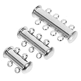 Gogogmee Cierre de Pulsera y Conector de Collar de Metal Resistente, 3 Piezas en Color Acero, Adecuado para Bricolaje y Ajustes de Joyería en Mujeres