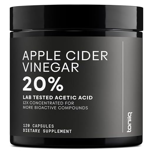 12x Potent Ultra High Strength Non-GMO Apple Cider Vinegar Capsules with Mother - 2,010mg Formula Pills with Cayenne Pepper - 20% Acetic Acid - 120 Capsules