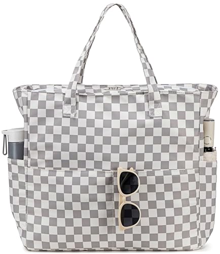 Image of LEDAOU Beach Bag Waterproof Sandproof Women Beach Tote Pool Bag with Zipper for Swim Gym Grocery Travel with Wet Pocket | Sandproof