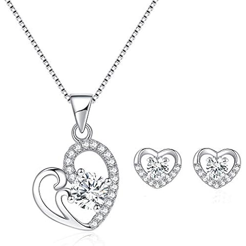 GULICX 925 Sterling Silver Heart Jewellery Set Cover