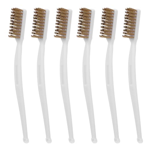 JECOMPRIS 6PCS Copper Wire Brush, Mini Polishing Brush for 3D Printer Nozzle Cleaning Scratch Wire Cleaner Home Welding 
