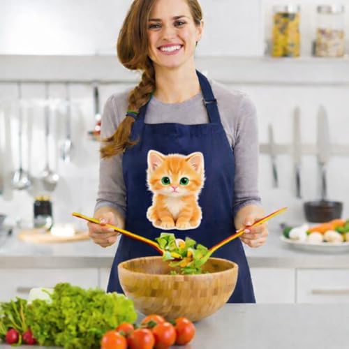 Image of Waterproof Printed Kitchen Apron for Women & Men, Adjustable Neck Cooking Apron with Front Pocket, Oil & Stain Resistant Apron for Cooking, Baking & Kitchen Use