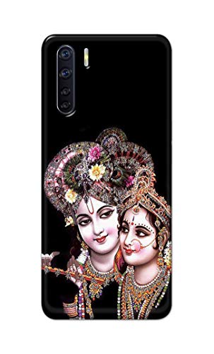 Image of PRINTFIDAA� Printed Hard Back Cover Case for Oppo F15 | Oppo F15s | Oppo A91 | Oppo Reno 3 4G Back Cover (Radha Krishna) -2808