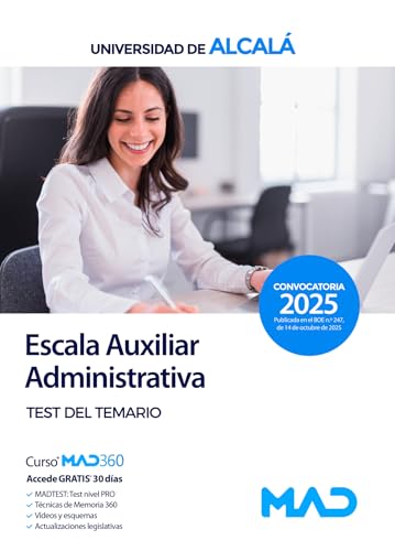 ESCALA AUXILIAR ADMINISTRATIVA UNIVERSIDAD DE ALCALA DE HENARES. TEST DEL TEMAR