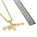 HEYu jewelry Fashion Hip-Hop Gold Necklace ICED AK-47 Rifle Shape Army Style Gun Pendent Necklace For Men Women