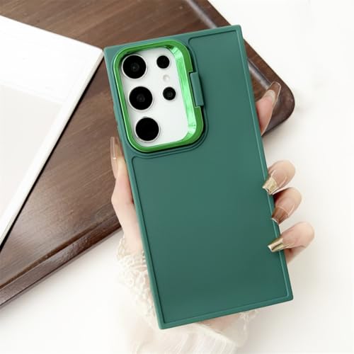 Coque silicone Galaxy A24 4G vert mat avec béquille