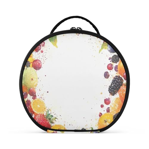 Takiito Fruits Vegetables Travel Makeup Case Portable Makeup Box Artist Cosmetic Case Organizer With Adjustable Dividers