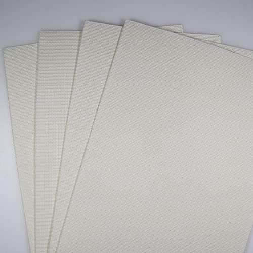 Image of KCS 4 pc of 12 inch x 18 inch 14CT Counted Cotton Aida Cloth Cross Stitch Fabric (Antique White)
