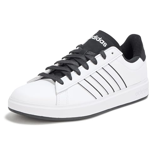 adidas Men's Grand Court 2.0 Sneaker, White/White/Black, 9