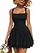 Trendy Queen Womens Mini 2026 Summer Spring Party Cruise Beach Vacation Clothes Outfit Athletic Resort Wear Date Night Teen Cute Flowy Sun Sundress Ruched Birthday Homecoming Short Dress Black